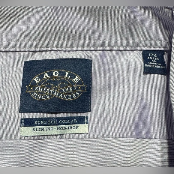 Lot of 2 Men’s Dress Shirts J. Ferrar and Eagle Shirtmakers Size XL - Picture 9 of 10